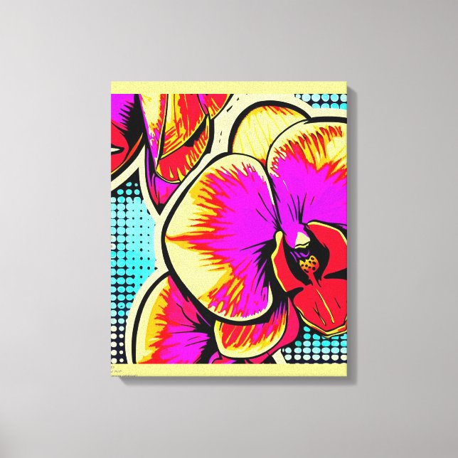 POP-ART ORCHIDES - On-screen printing Canvas Print (Front)