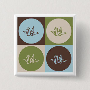 Pop Art Origami 2 Inch Square Button