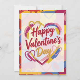 Pop Art Painterly Valentine's Day Postcard 
