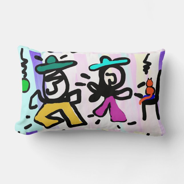 Pop Art Painting Dancing! Lumbar Pillow (Front)