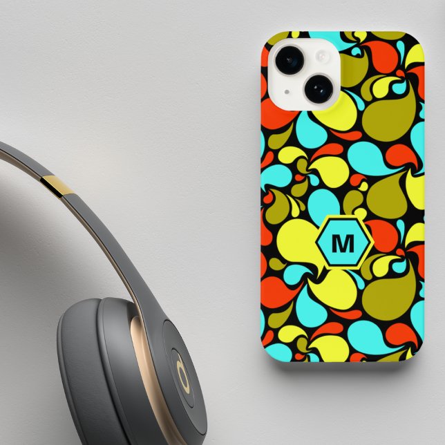 Pop Art Paisley Monogram iPhone Case (Creator Uploaded)