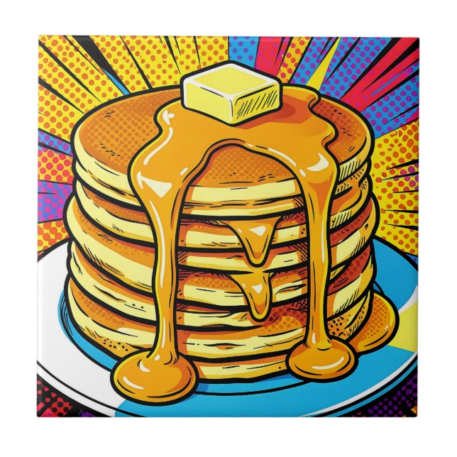 Pop Art Pancake Stack Syrup Tile (Front)