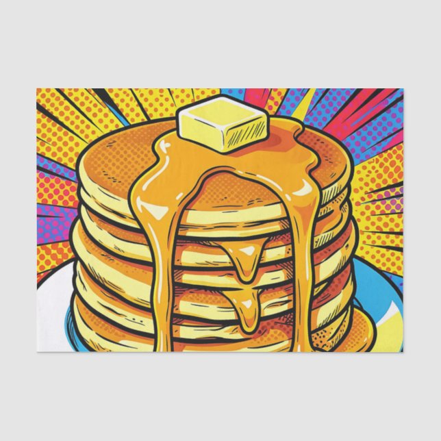 Pop Art Pancake Stack Syrup Tissue Paper (Front)