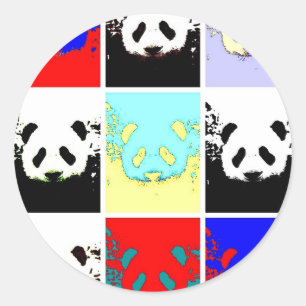 Pop Art Panda Classic Round Sticker