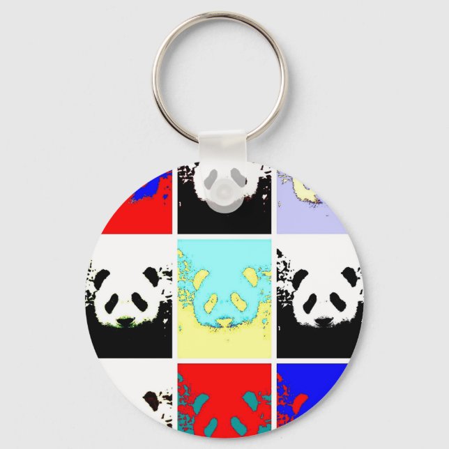 Pop Art Panda Keychain (Front)