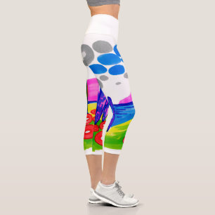 Pop Art Paradise – Bold Graphic Landscape Capri Leggings