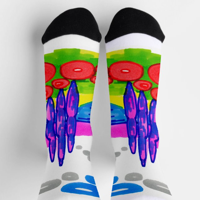 Pop Art Paradise – Bold Graphic Landscape Socks (Top)
