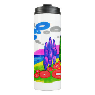 Pop Art Paradise – Bold Graphic Landscape Thermal Tumbler