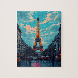 Pop Art Paris – Vibrant Retro Cityscape Jigsaw Puzzle