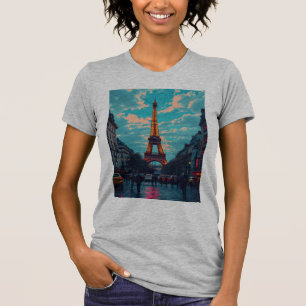 Pop Art Paris – Vibrant Retro Cityscape  T-Shirt