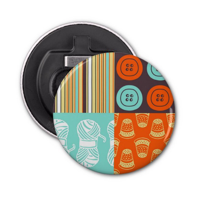 Pop-art pattern - sewing bottle opener (Front)