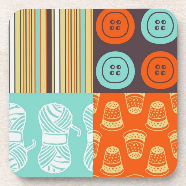 Pop-art pattern - sewing coaster (Front)