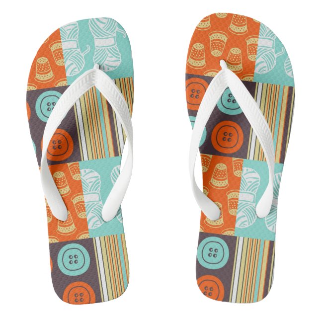 Pop-art pattern - sewing flip flops (Footbed)
