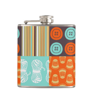 Pop-art pattern - sewing hip flask