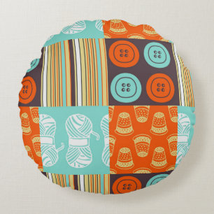 Pop-art pattern - sewing round pillow