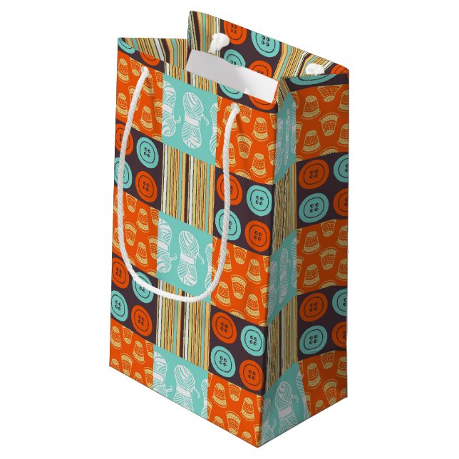 Pop-art pattern - sewing small gift bag (Back Angled)