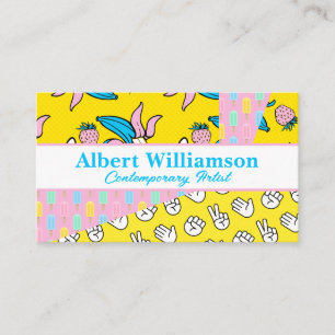 Pop Art Patterns Colour Block Colourful Business Card
