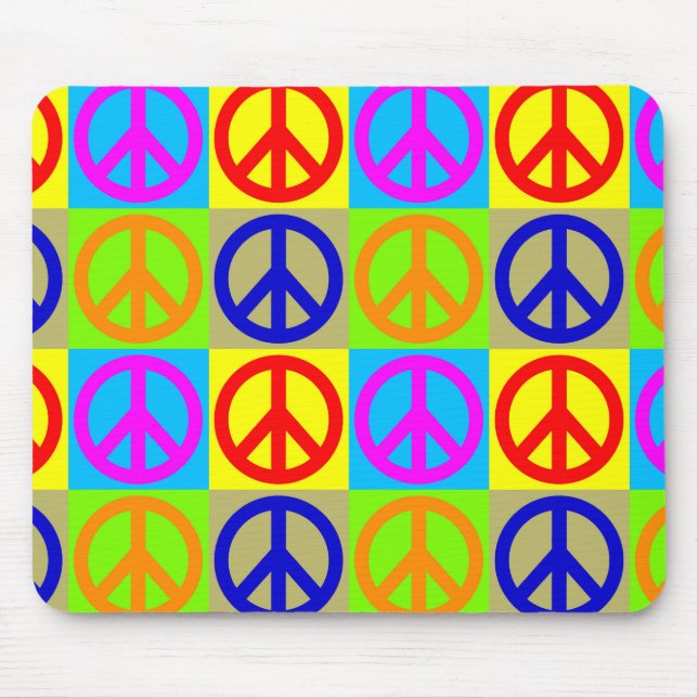 Pop Art Peace Sign Symbol Mousepad (Front)