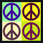 Pop Art Peace Sign Symbol Poster<br><div class="desc">Popular and Historical Symbols - Peace Sign Symbol Digital Pop Art Work</div>