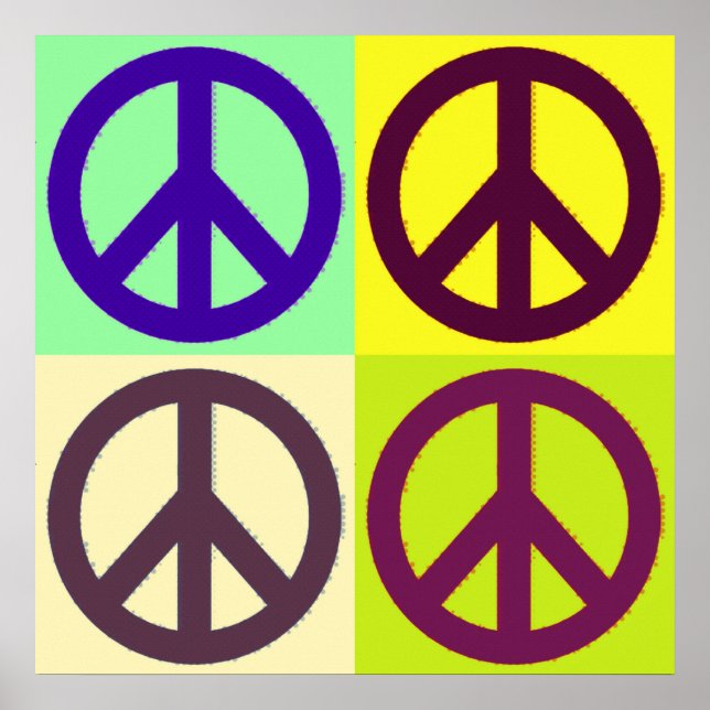 Pop Art Peace Sign Symbol Poster (Front)