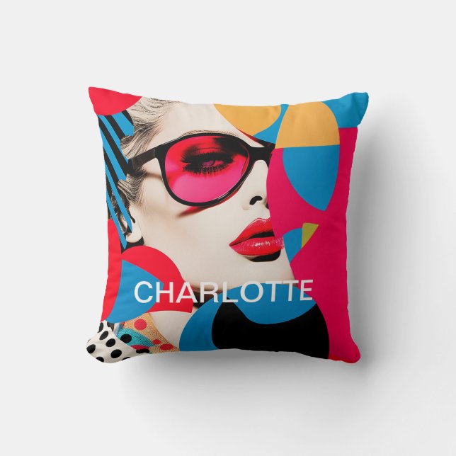 Pop Art Photo Collage  Throw Pillow (Front)