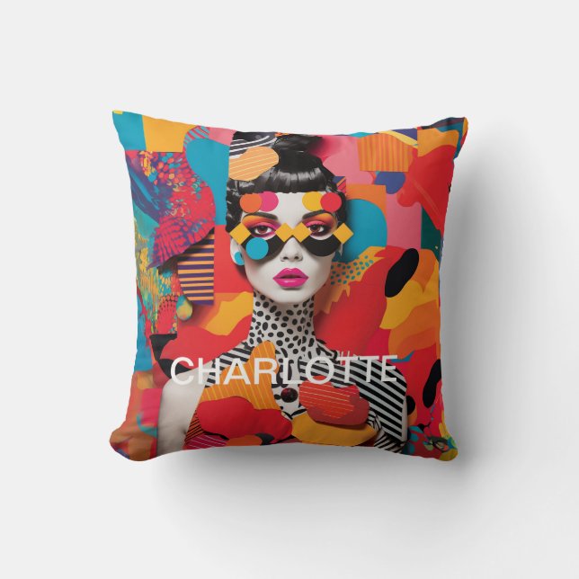 Pop Art Photo Collage  Throw Pillow (Front)
