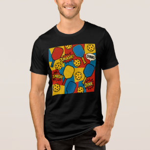 Pop Art Pickleball – Retro Comic-Style Design Tri-Blend Shirt