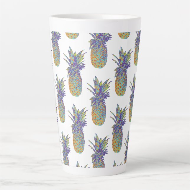 Pop Art Pineapples Latte Mug (Front)