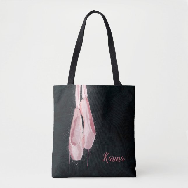 Pop Art Pink Ballet Shoes Tote Bag (Front)