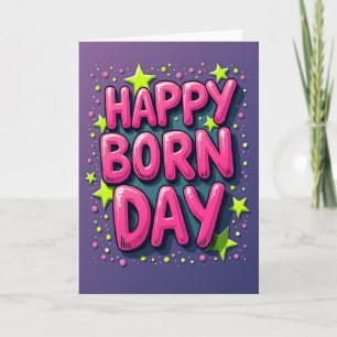 Pop Art Pink Birthday Card
