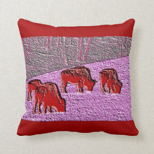 Pop Art Pink Buffalo Throw Pillow