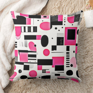 Pop Art Pink Geometry Design Throw Pillow