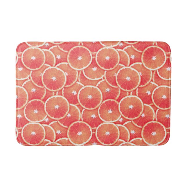 Pop Art Pink Grapefruit Slices Bath Mat (Front)