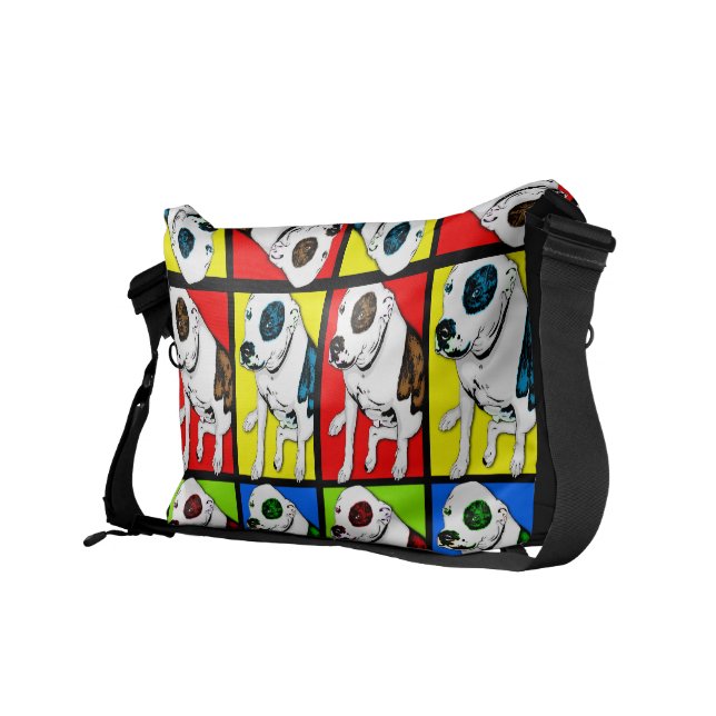 Pop Art Pit Bull Courier Bag (Back Right)