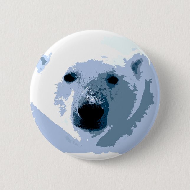 Pop Art Polar Bear 2 Inch Round Button (Front)
