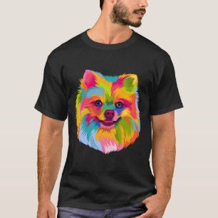 Pop Art Pomeranian Cute Doggie Men Women Paw Dog L T-Shirt