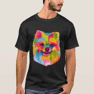 Pop Art Pomeranian Cute Doggie Men Women Paw Dog L T-Shirt