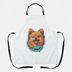 Pop Art Pomeranian � Retro Comic Dog Apron