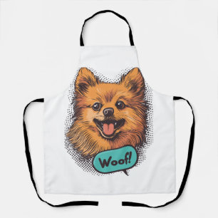 Pop Art Pomeranian � Retro Comic Dog Apron