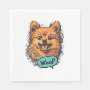Pop Art Pomeranian – Retro Comic Dog Napkin