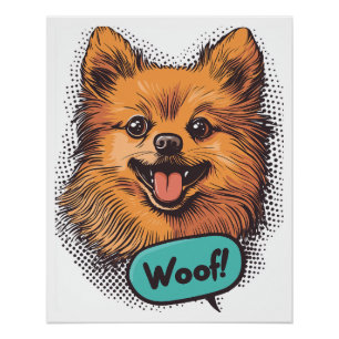 Pop Art Pomeranian � Retro Comic Dog Poster