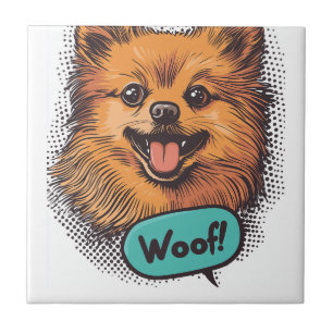 Pop Art Pomeranian � Retro Comic Dog Tile