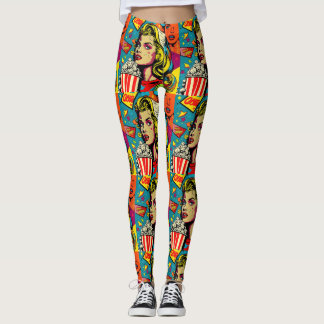 pop art pop-corn fille leggings