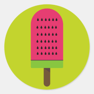 Pop Art popsicle fruity watermelon Classic Round Sticker