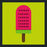 Pop Art popsicle fruity watermelon Poster<br><div class="desc">A cute pop art colourful bright illustration of a watermelon popsicle ice-block in pink and lime green. Happy and fruity !</div>