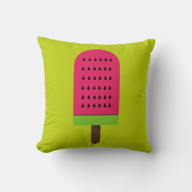 Pop Art popsicle fruity watermelon Throw Pillow (Front)