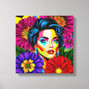 Pop art portrait canvas print