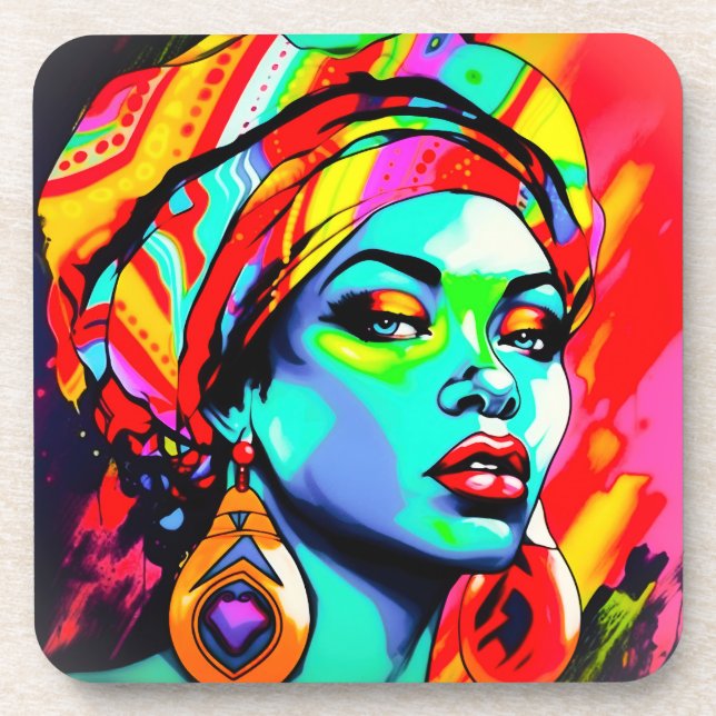 Pop Art Portrait  Coaster (Front)