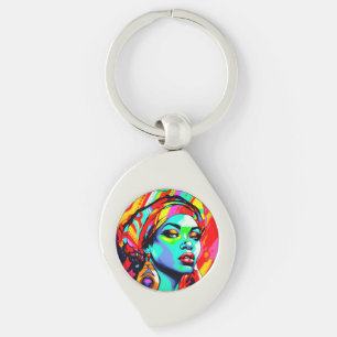 Pop Art Portrait Keychain