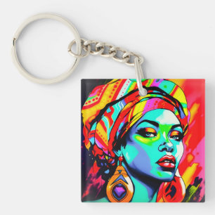 Pop Art Portrait Keychain